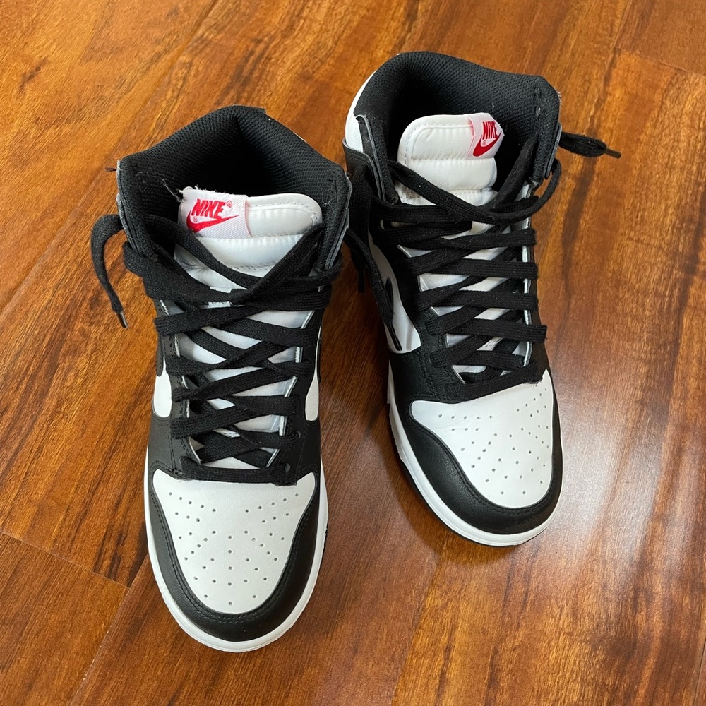 Women’s Nike Dunk High Black and White Sneakers